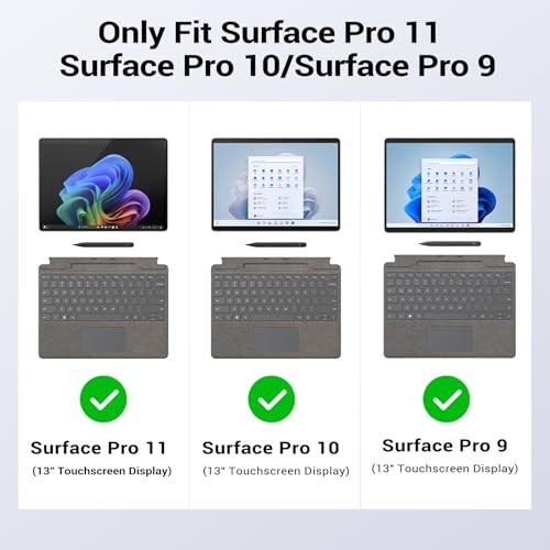 Case for Microsoft Surface Pro 11, Surface Pro 10, Surface Translucent Black