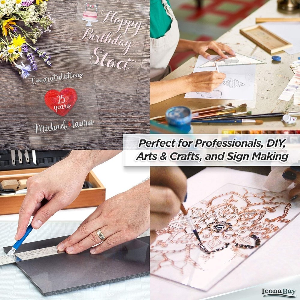 Thin & Flexible 11x14 PET Sheets - Ideal for DIY Projects and Frame Replacement