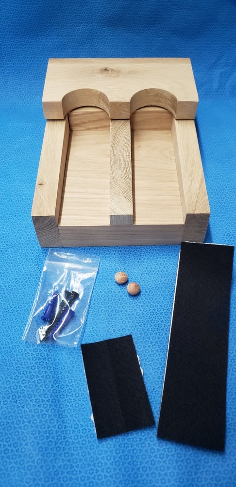 2 gun - wood closet gun rack with floor rest - Solid Oak