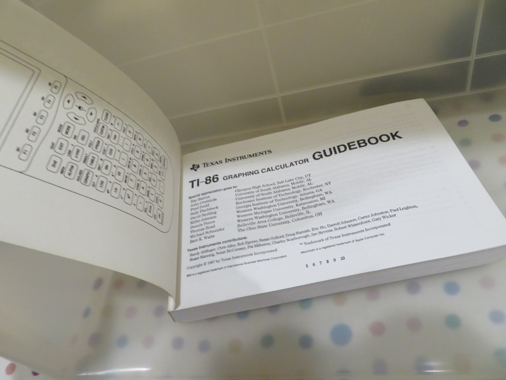 Texas Instruments TI-86 Guidebook Paperback 1995