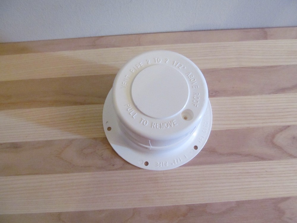 White Plastic Sewer Vent Cap For 1 1/2 " Pipe Removable Cap RV Trailer Camper