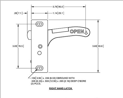 RV Screen Door Latch Right Hand