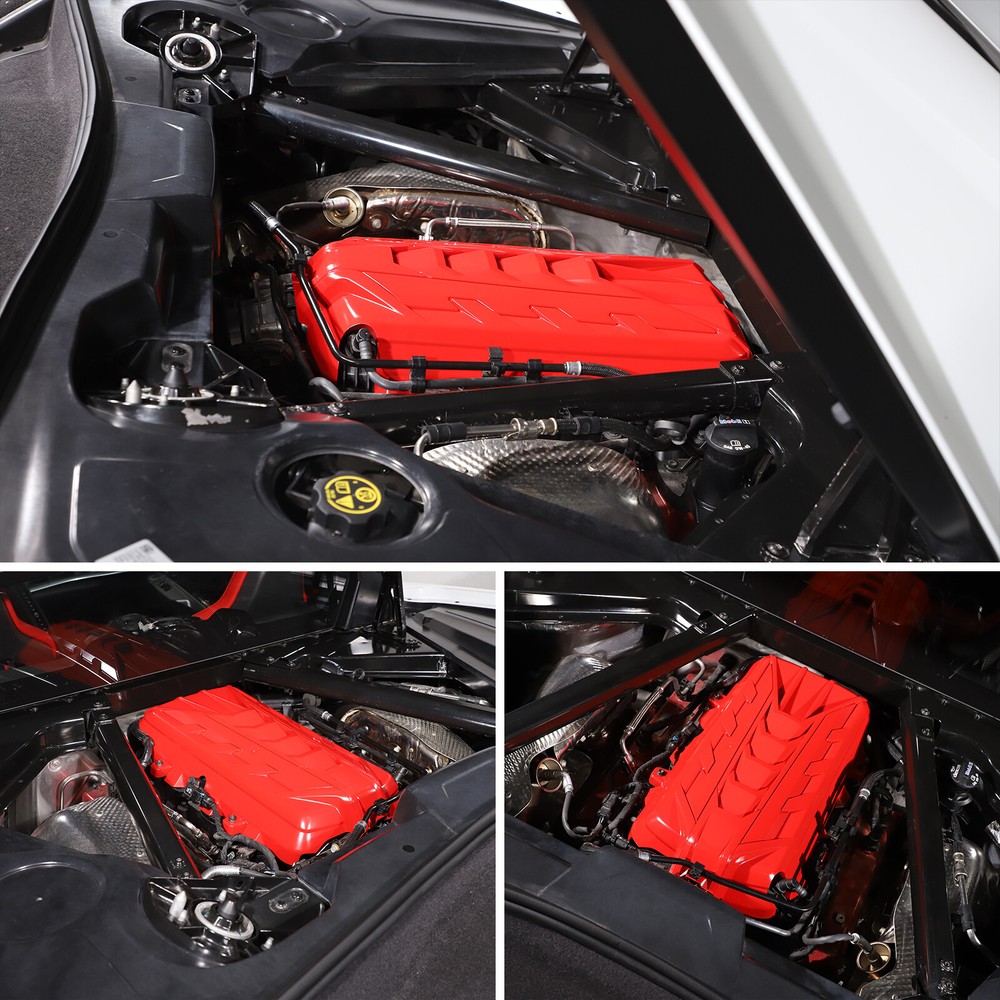 For 2020-Up Corvette C8 ABS Plastic Red Engine Cover