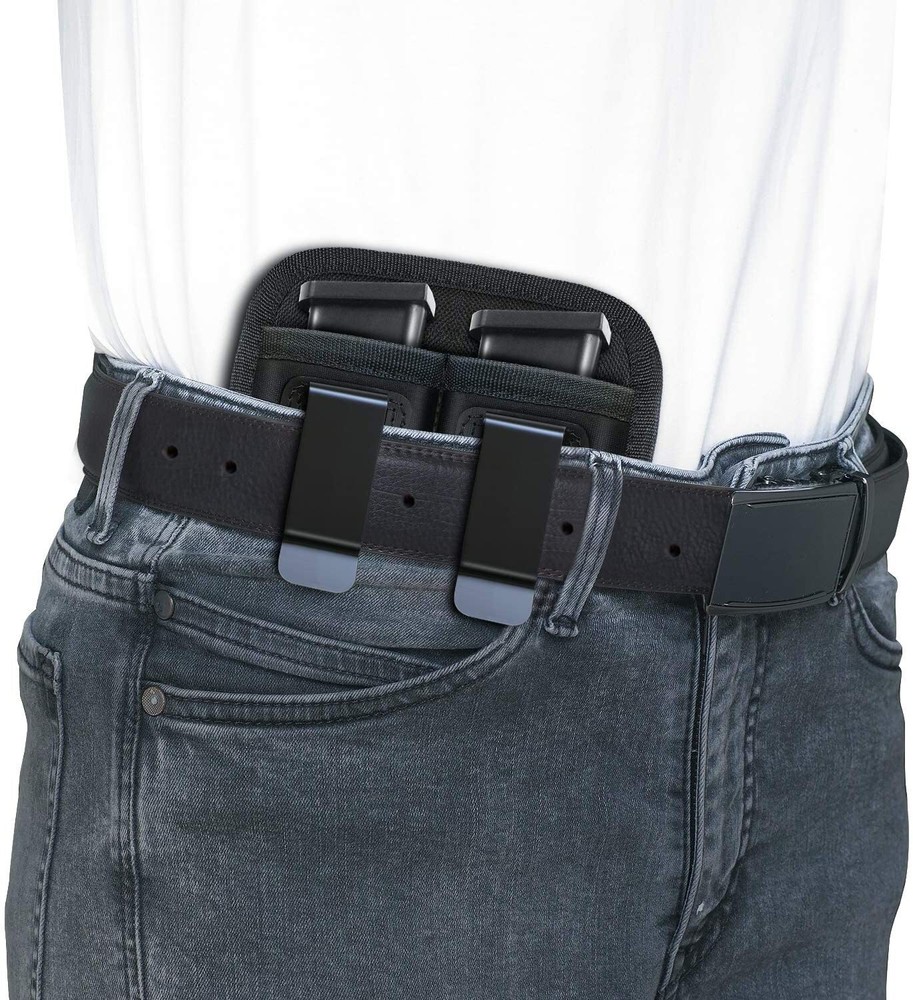 Tactical Concealed Carry IWB Double Magazine Holster for Single/Double Stack Mag
