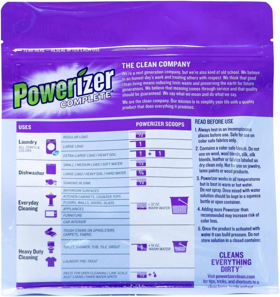 Powerizer Complete Multi-Purpose Detergent Powder - Oxi Stain Remover - Natural
