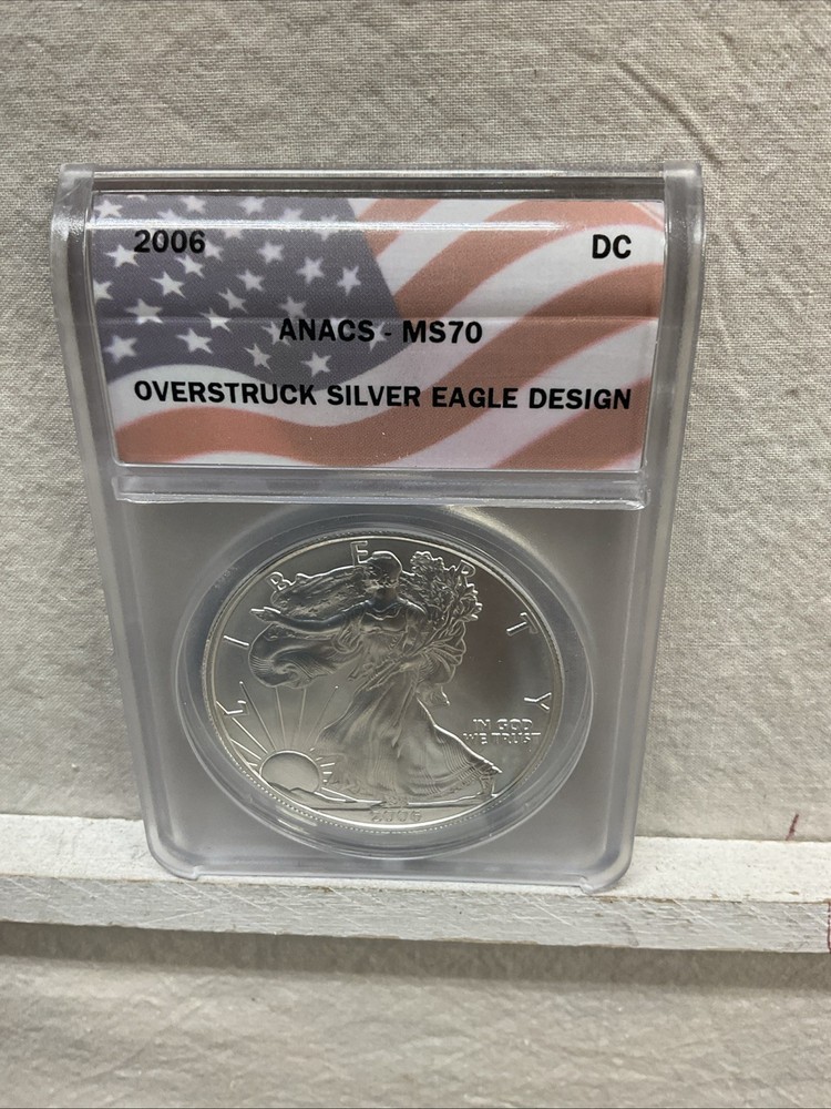 2006 American Silver Eagle Design ANACS MS-70 Overstruck Dan Carr
