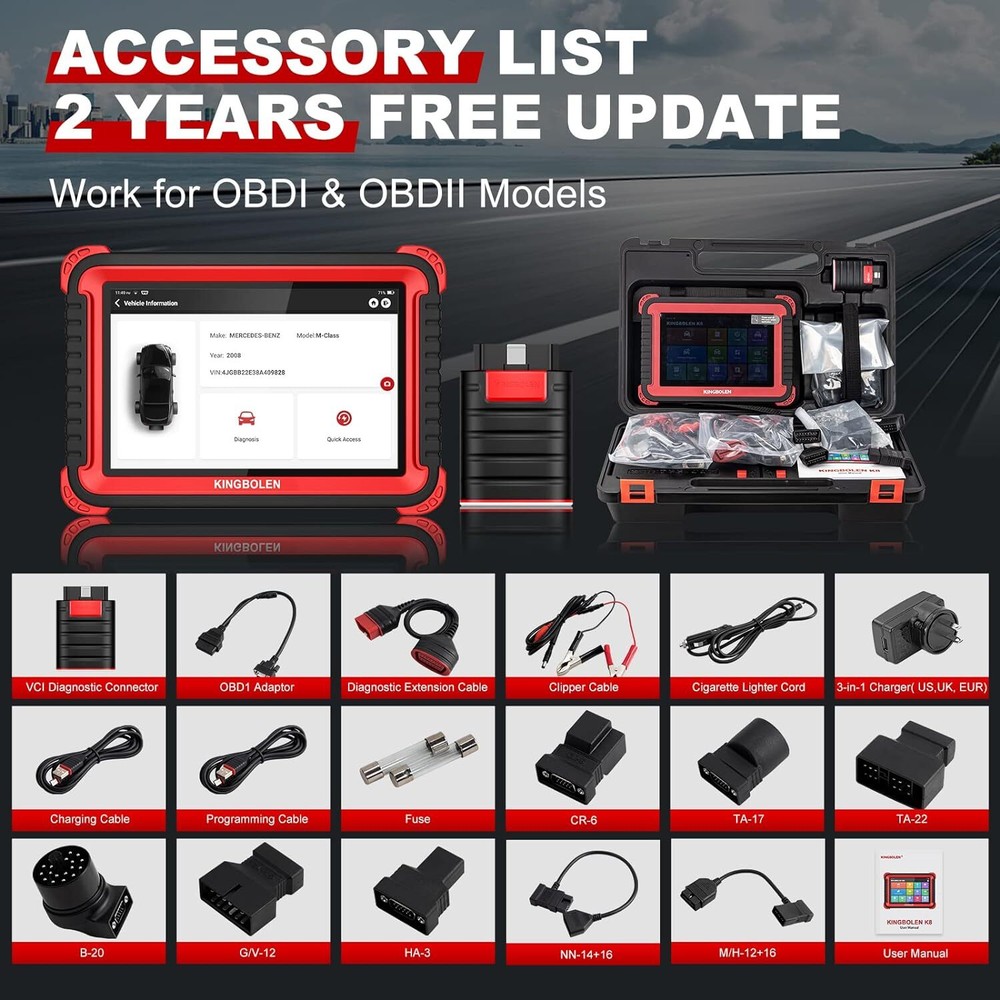 KINGBOLEN K8 Auto Bidirectional Full System Diagnostic Scanner Tool ECU Coding