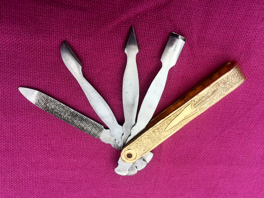 Vintage Manicure set Multitool 4 functions Space 1959 Rocket USSR