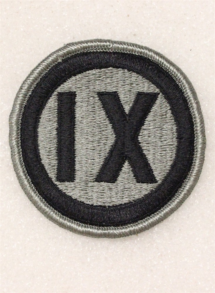 Army Patch: IX Corps - black/gray, merrowed edge
