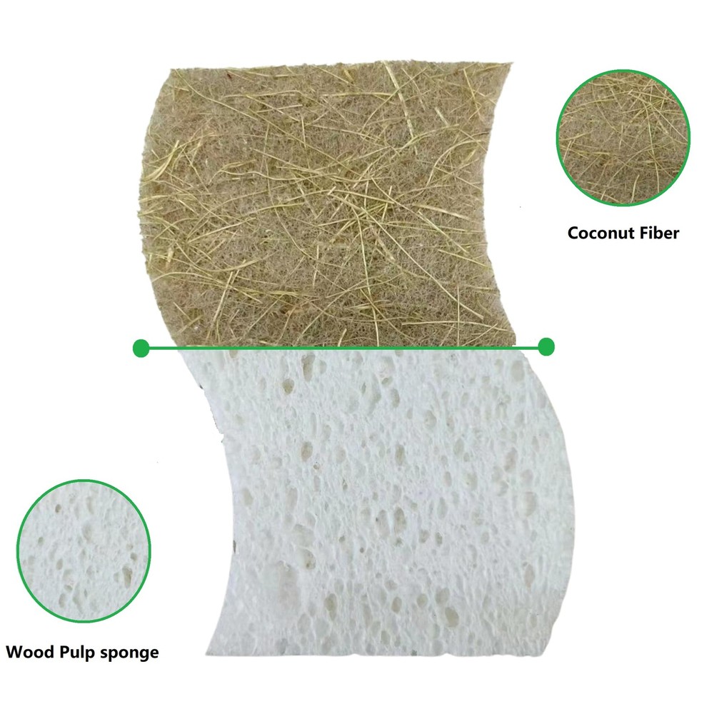 Eco Friendly Biodegradable Kitchen Sponges 12 Pack – Natural Compostable Cell...