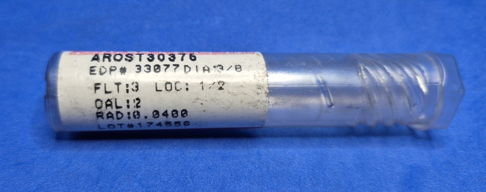 Data Flute 3/8" X .040" Corner Radius Carbide Roughing End Mill