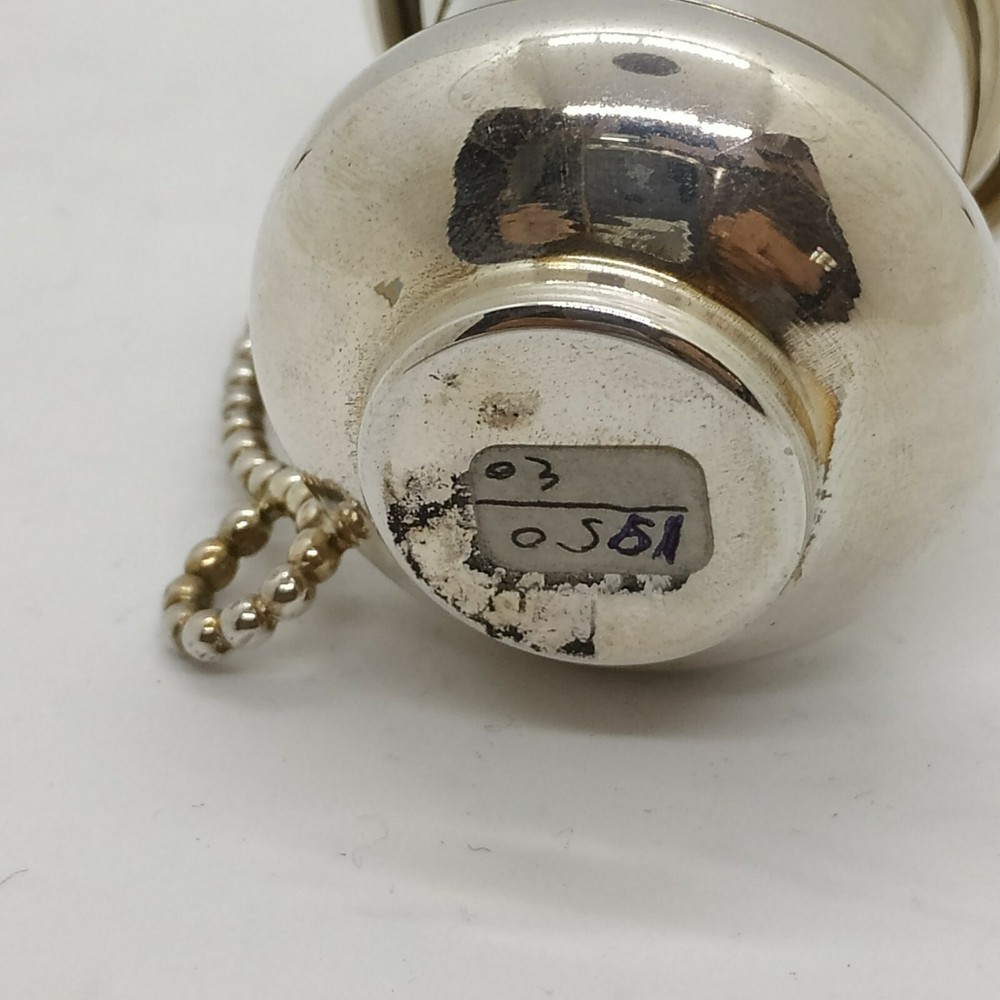 Handmade sterling silver Kiddush cup handle silver pearls shape small cup size