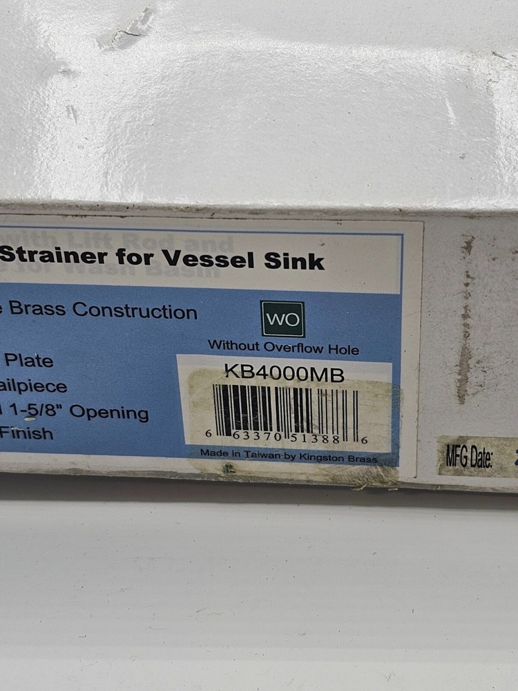 Kingston Designer Trimscape 1-1/4" Grid Drain Assembly Matte Black KB4000MB