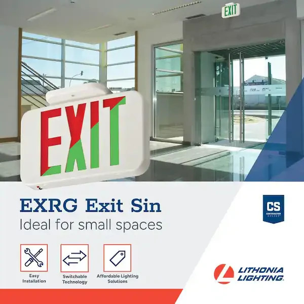 Lithonia EXRG M6 Contractor Select Integrated LED White Exit Sign