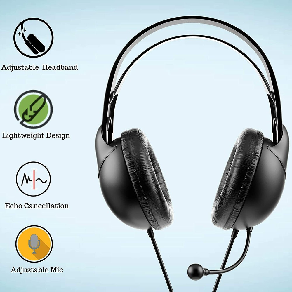 Wired Headset with Microphone Echo Cancelling Lightweight Headset PHILIPS M1900