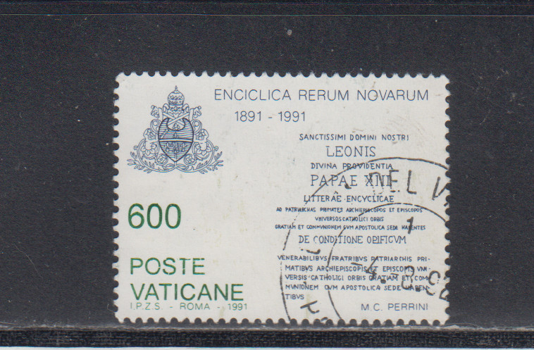 VATICAN :  1991 - USED  - SCOTT #  882