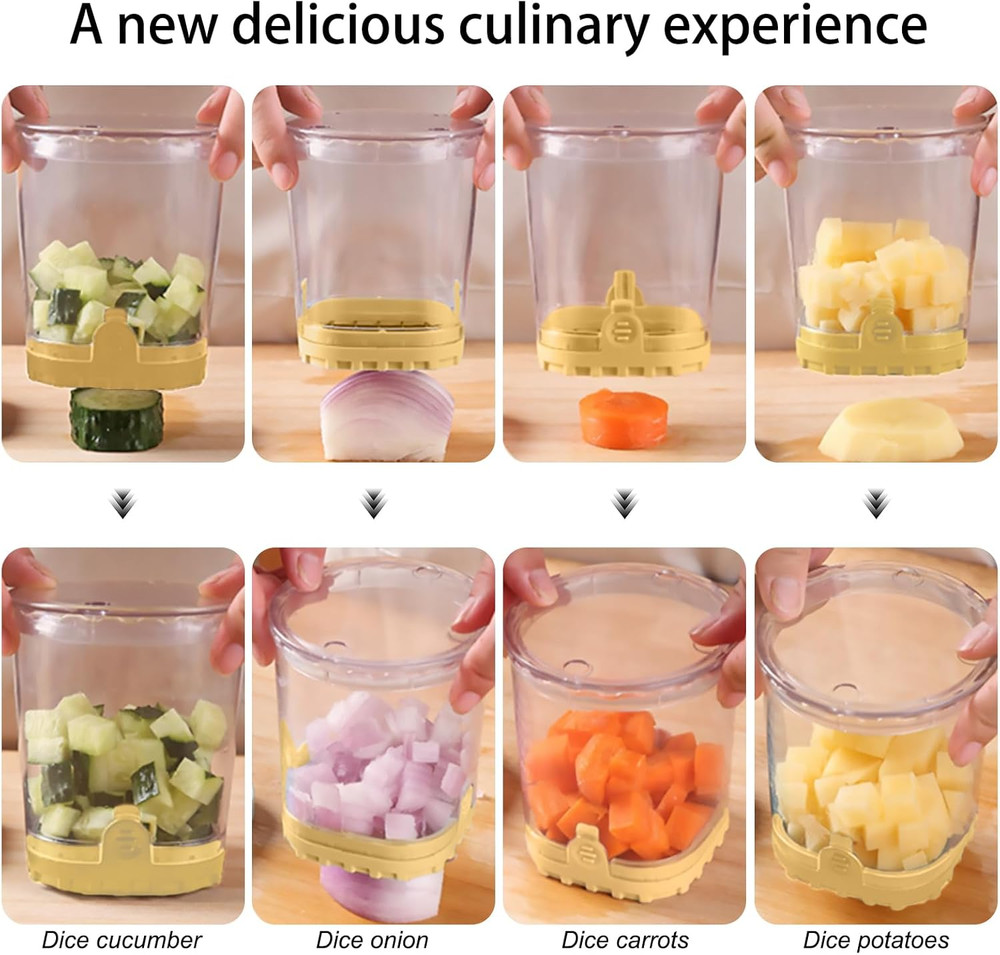 Fruit Chopper Cup - Fruit Dicer - Vegetable Chopper - Fruit and Vegetable Speed