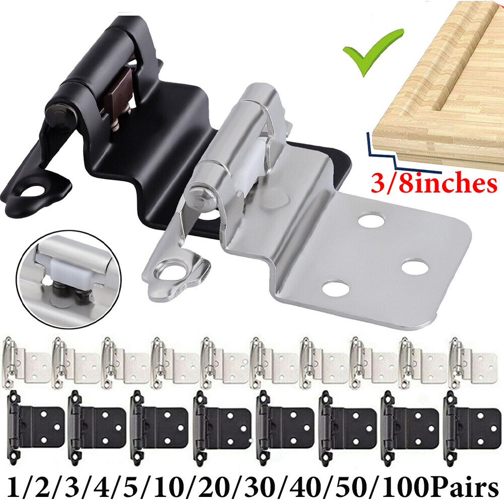 3/8" Inset Offset Kitchen Cabinet Doors Hinges Self Closing Face Mount Lot