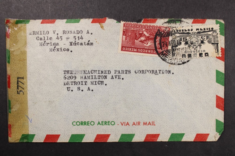 Mexico 1944 Censor Cover - Merida - J14805