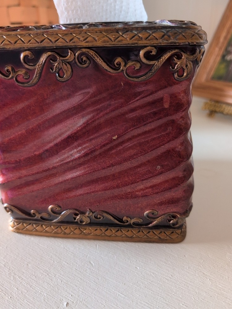 Ceramic Red Tissue Box Cover