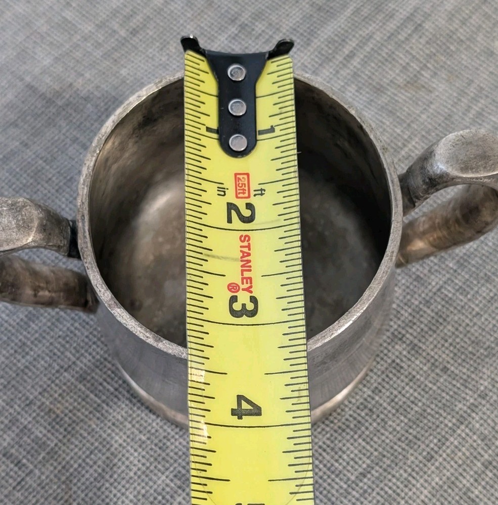 Vintage Double Handle Nickel Silver Sugar Cup Grand Silver Co.