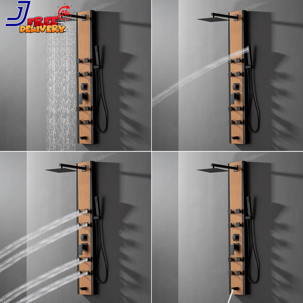 Stainless Steel Shower Panel Tower System 8 Jets Multi-Function Shower Panel Sys