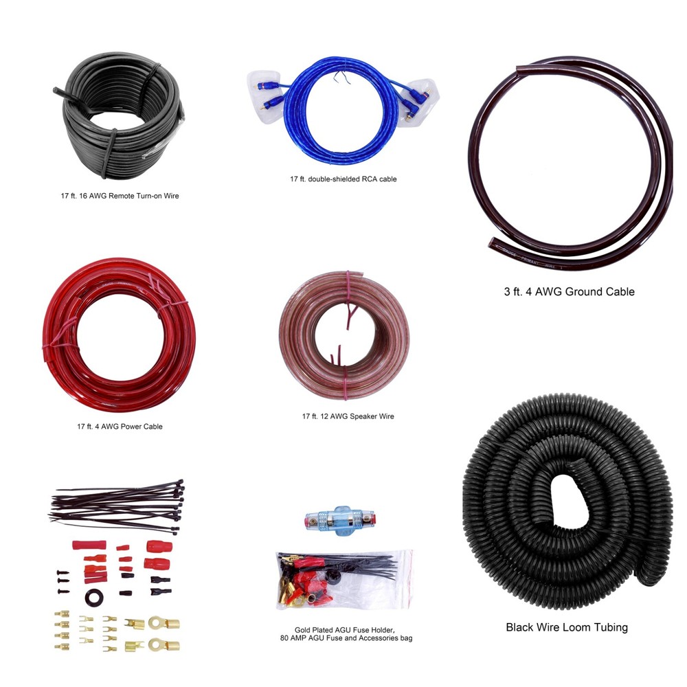 4 Gauge Amp Kit Wiring Amplifier Complete Install Cables