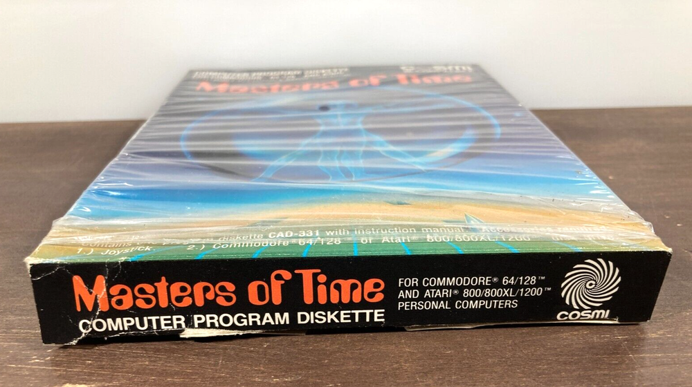 MASTERS OF TIME By Cosmi BOX & MANUAL ONLY Atari Commodore 64/128 Computer Game