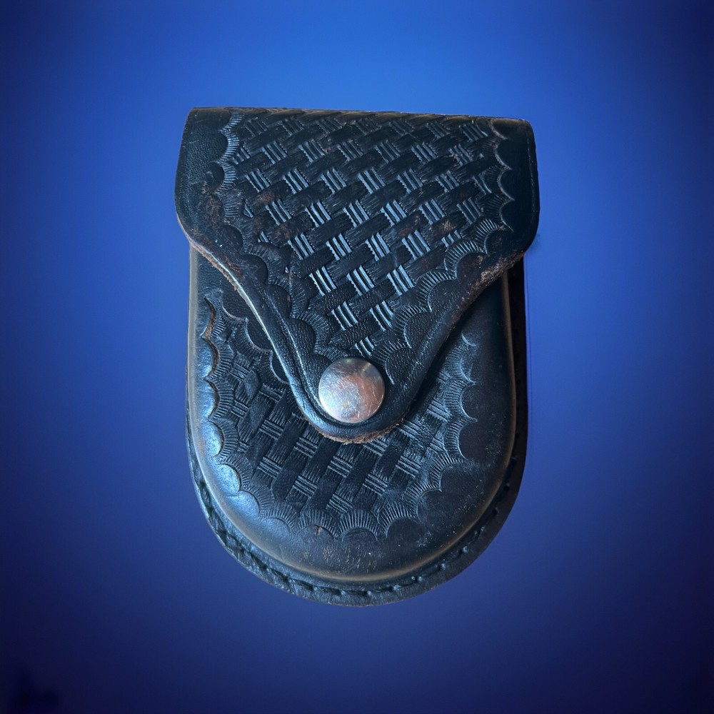 Jay-Pee Tooled Leather Handcuff Holder With Snap Closure