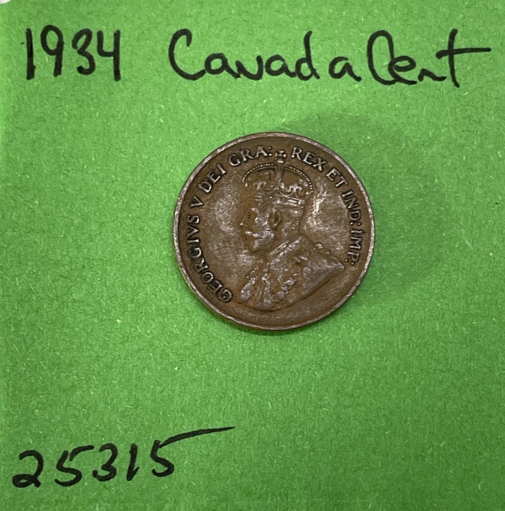1934 Canada 🇨🇦 Small Cent / Penny 1c