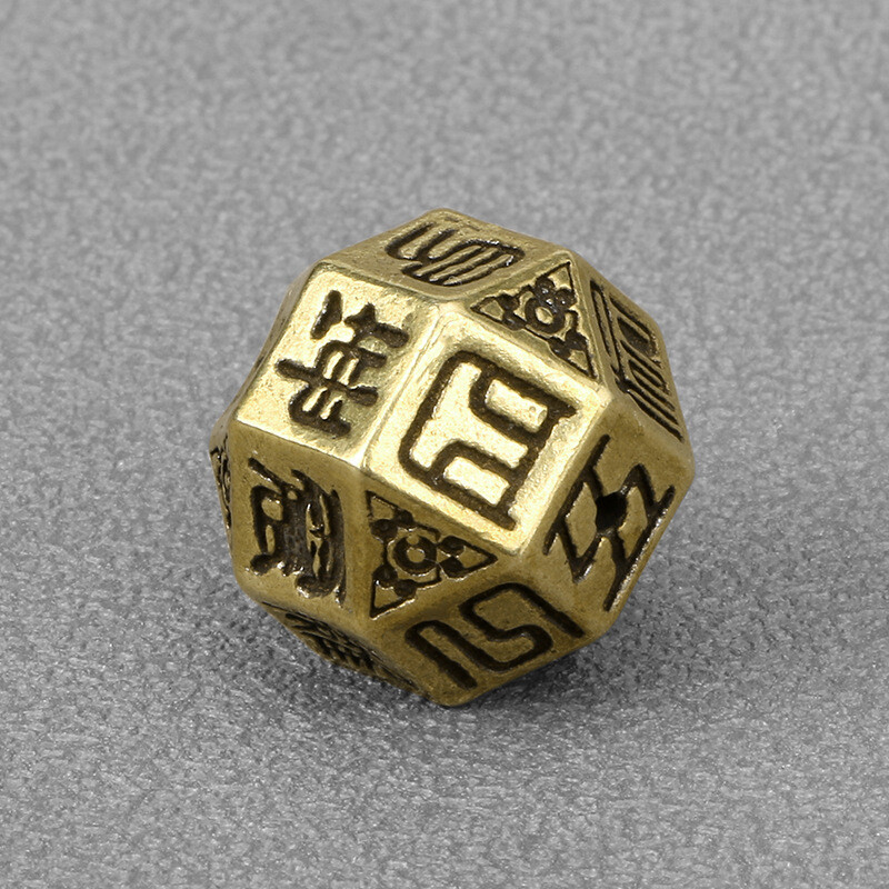 Solid Brass Dice Fragrant Insert Figurine Statue Home Ornament Figurines