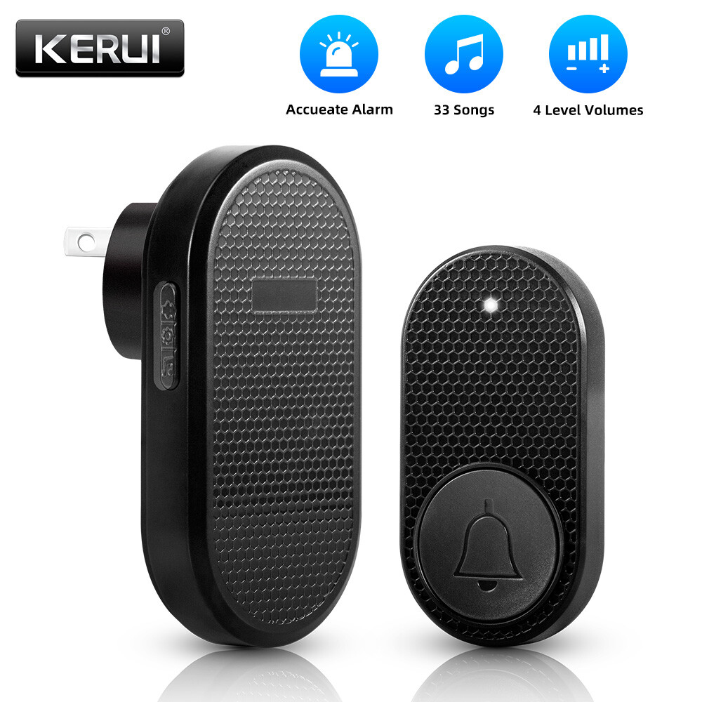 Waterproof Wireless Doorbell Adjustable Volume 1000FT Plugin Receiver 33 Chime
