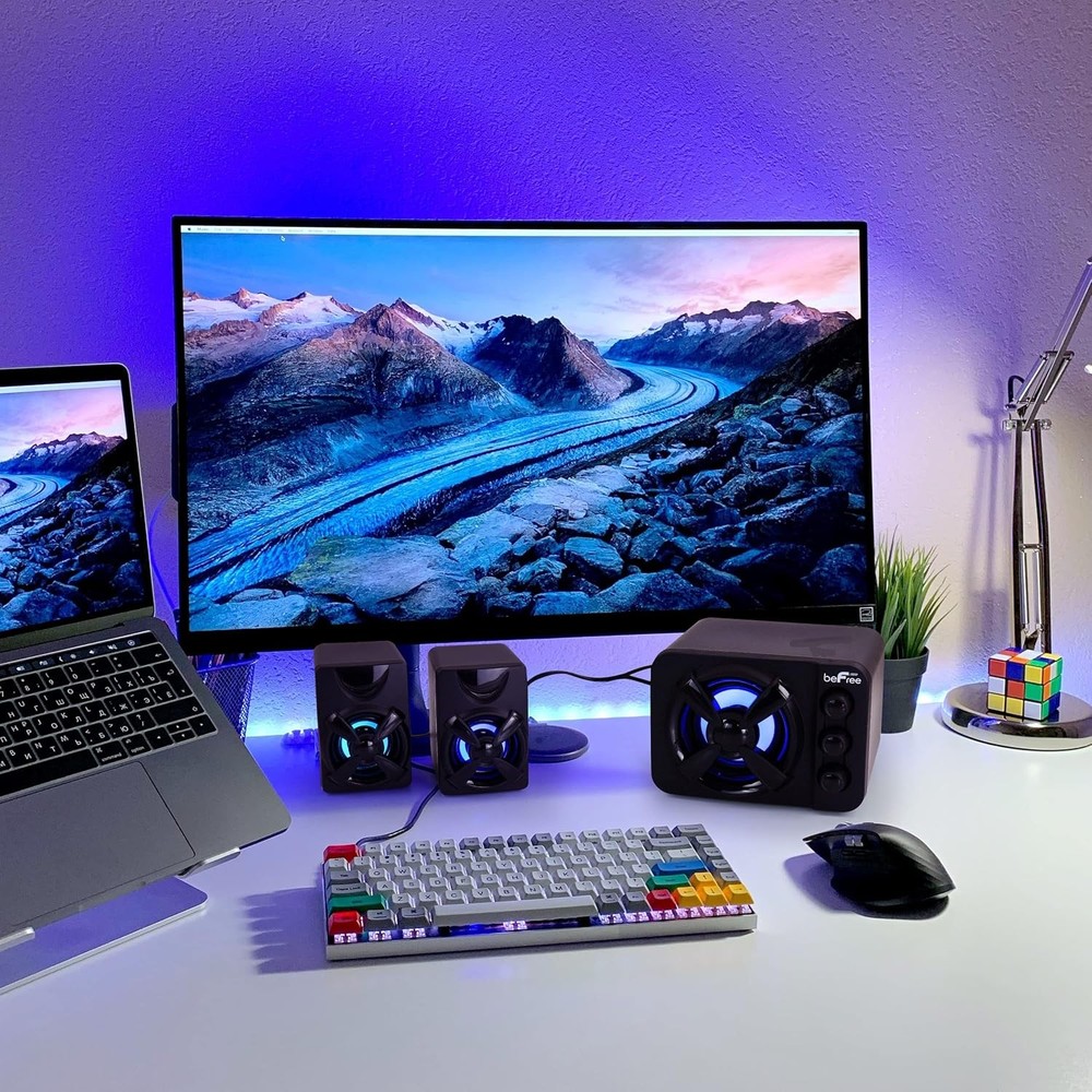 Vibrant Color LED 2.1 Gaming Speaker System for Immersive Sound Experience