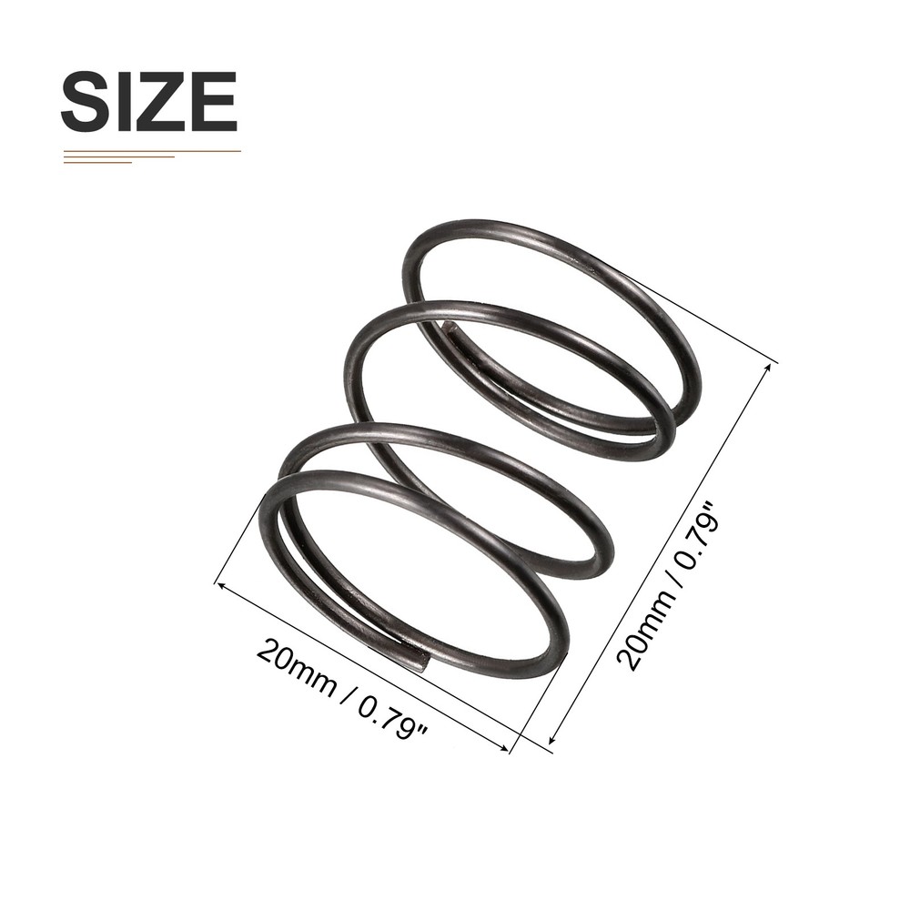 10Pcs 1.2x20x20mm(DxODxL) Compression Spring Black Spring Steel Extension Spring