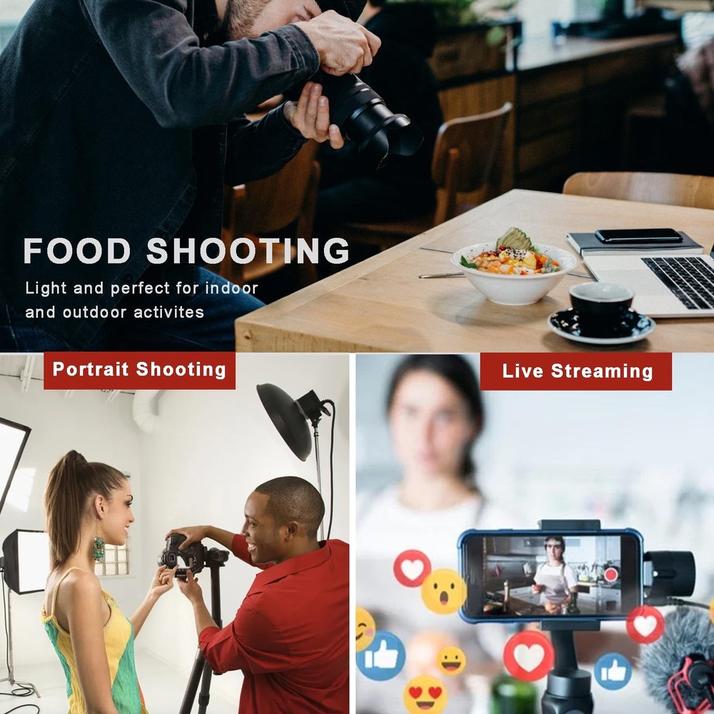 Light Stand Mount Adapter with Double Ball Head - Compatible with Camera Moni...