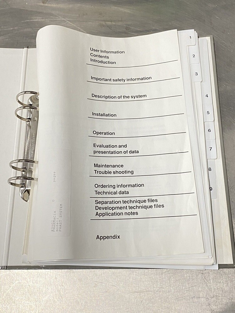 Pharmacia Phast System - Users Guide / Instruction / Manual