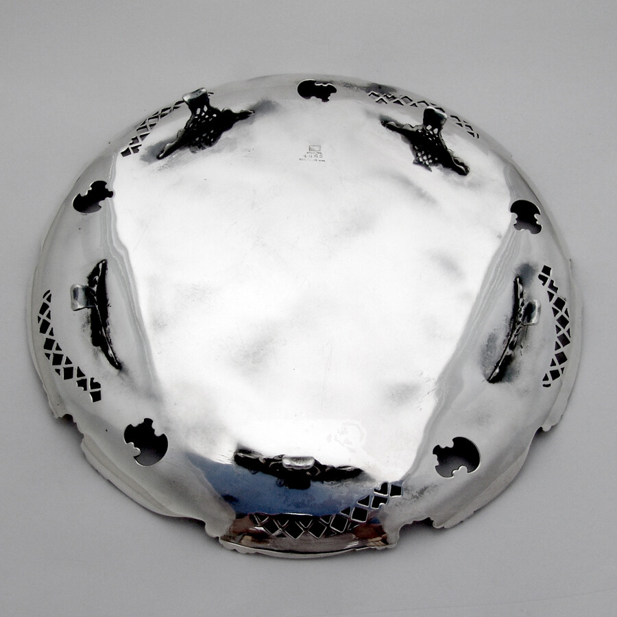 Ornate Cake Tray Whiting Sterling Silver Mono ELD