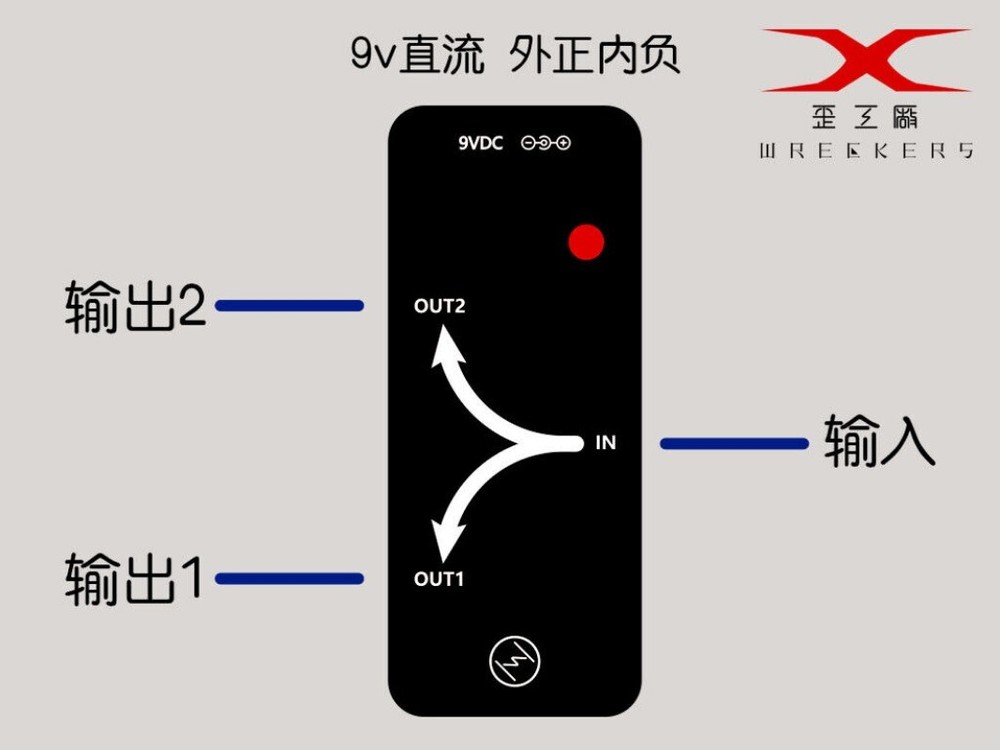 1 input and 2 output Buffer Multi-function Splitter for Electric Guitar Effect