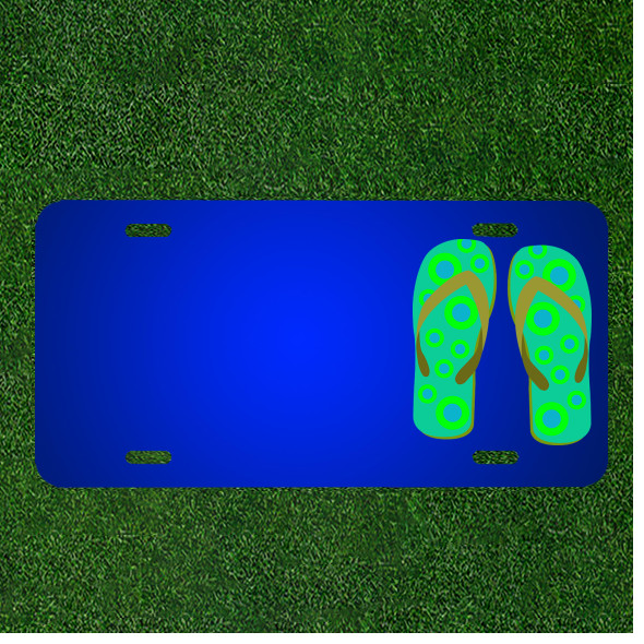 Custom Personalized License Plate With Add Names To Flip Flops Slippers Points