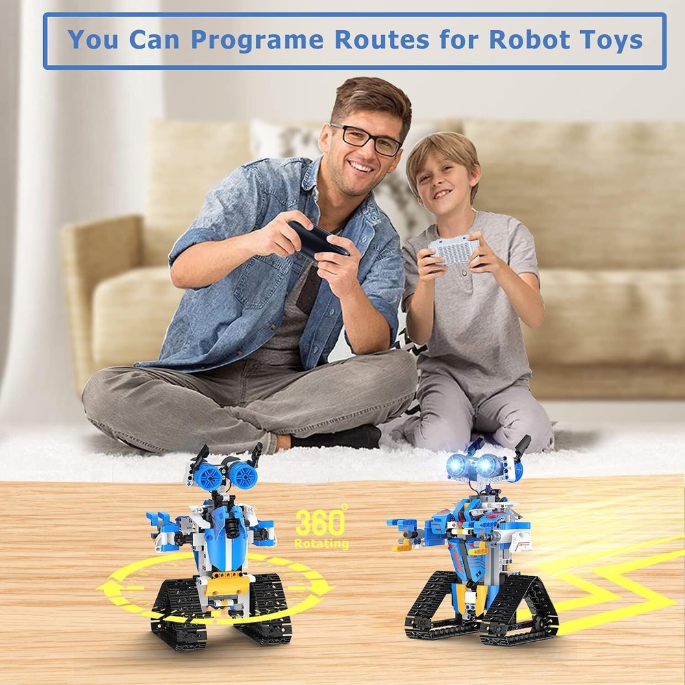 Robot Toy w/ App or Remote Control - STEM Science Programmable Building Block Ki