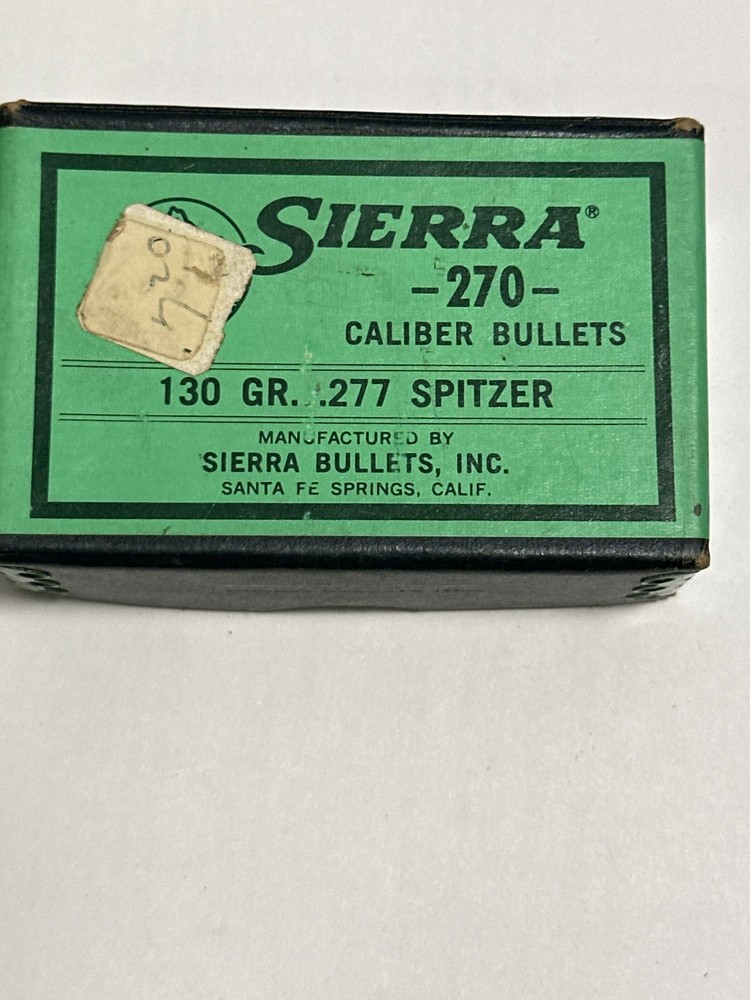 270 Caliber Bullets 130 Gr .277 Spitzer Empty Box