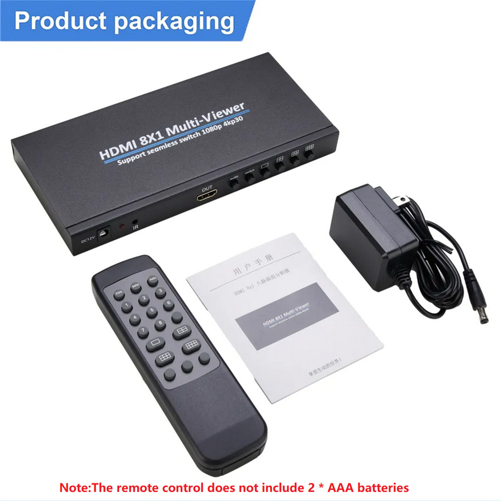 HDMI-Compatible Multiviewer Splitter 4K 8 In 1 Out Screen Multi Viewer Connector