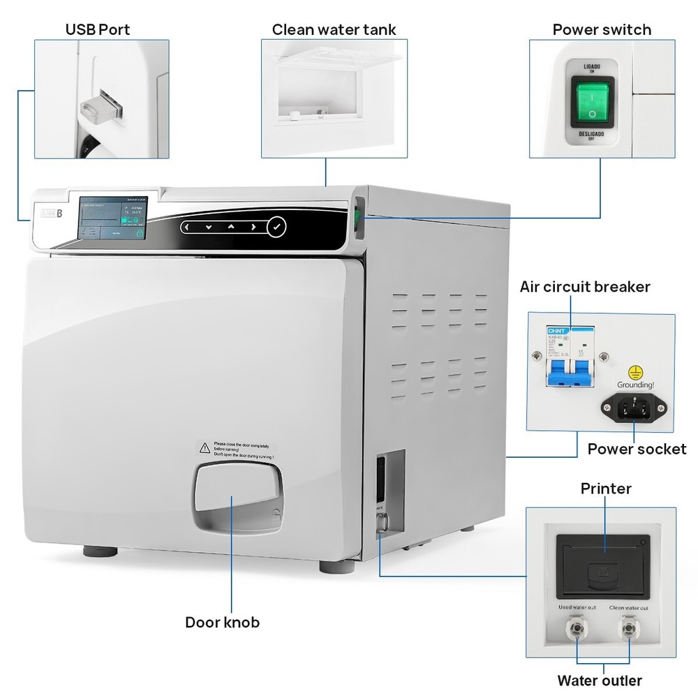 22L lass B steam sterilizer Dental autolave wIth built-in printer Drying Type
