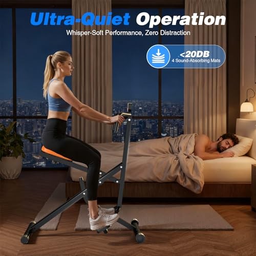 Squat Rowing Machine for Home Gym, Compact Foldable Squat Exercise Black