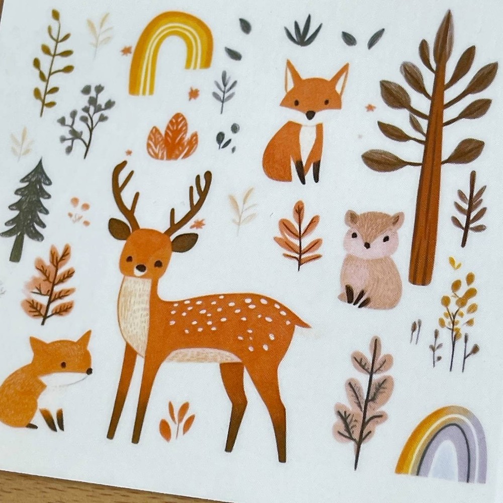 Temporary tattoo sheet Autumn Forest, Tiny Colorful Tattoos, Fall Forest
