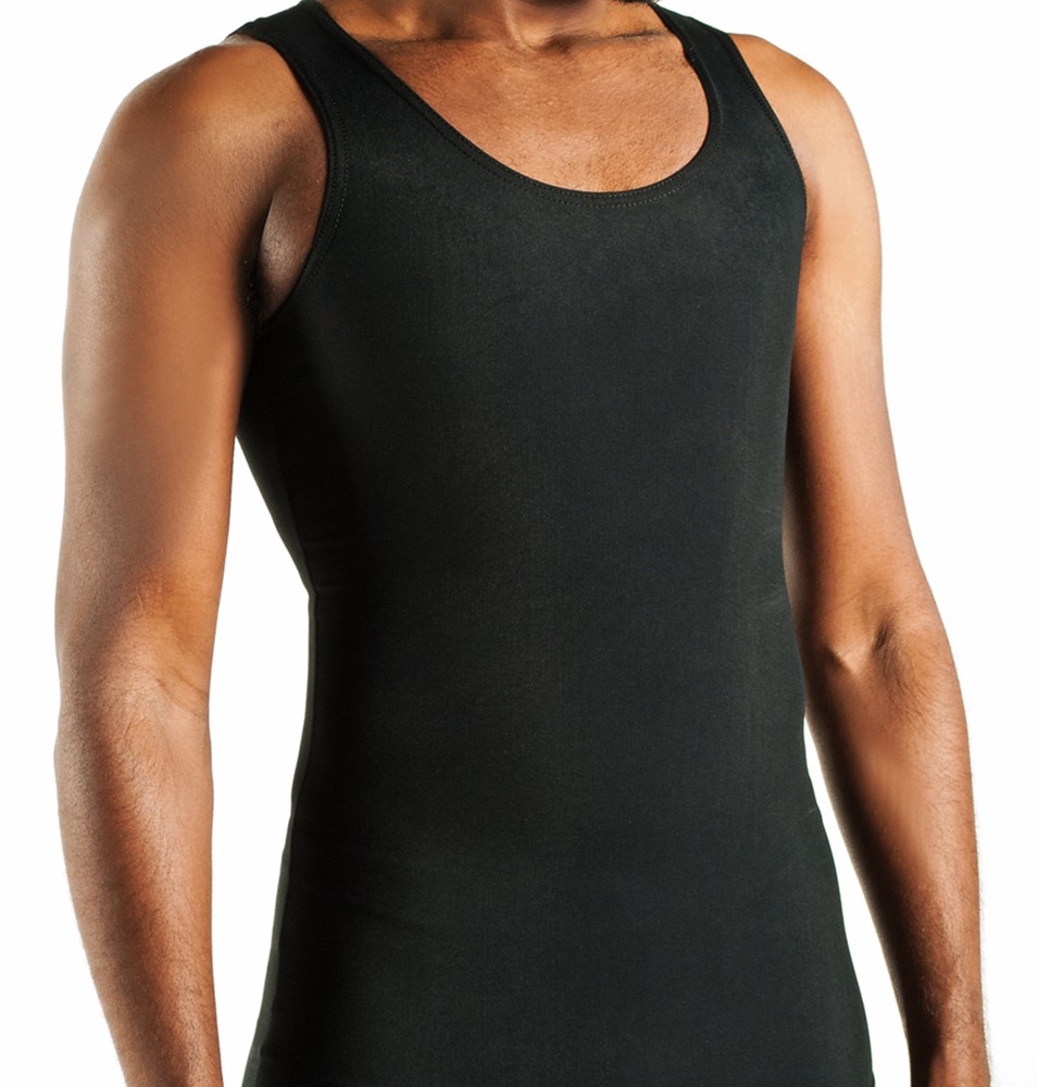 MENS BODY CONTOURING COMPRESSION UNDERSHIRT SHAPER XL BLACK