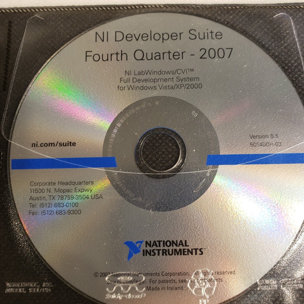 NI 501400H-03 Developer Suite Fourth Quarter 2007 Full Development System 8.5