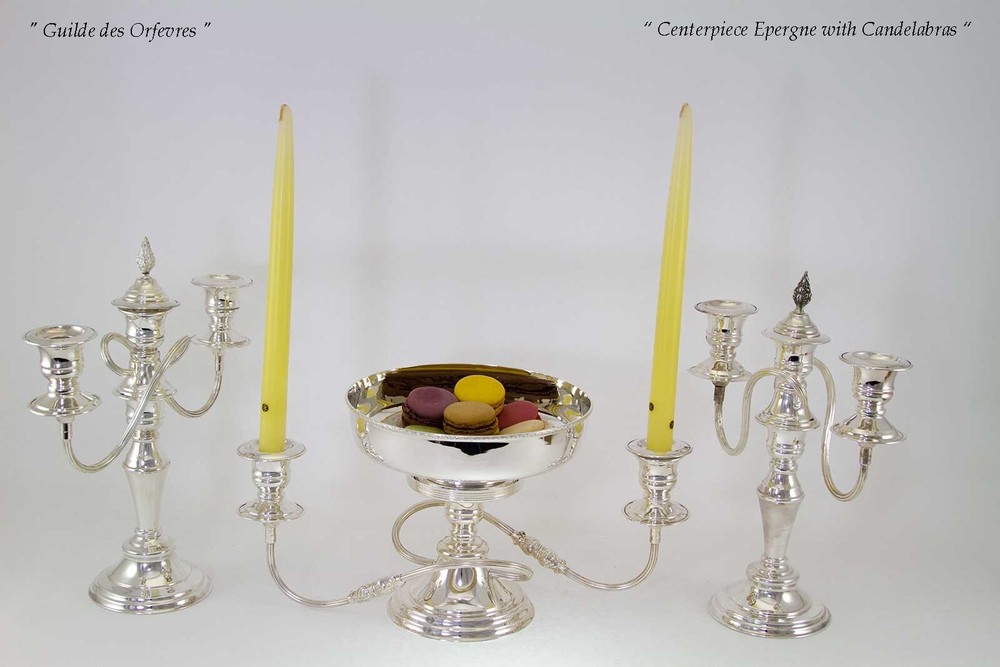Pair Silver Candelabra 11 in., 3 Light, Beaded or Plain