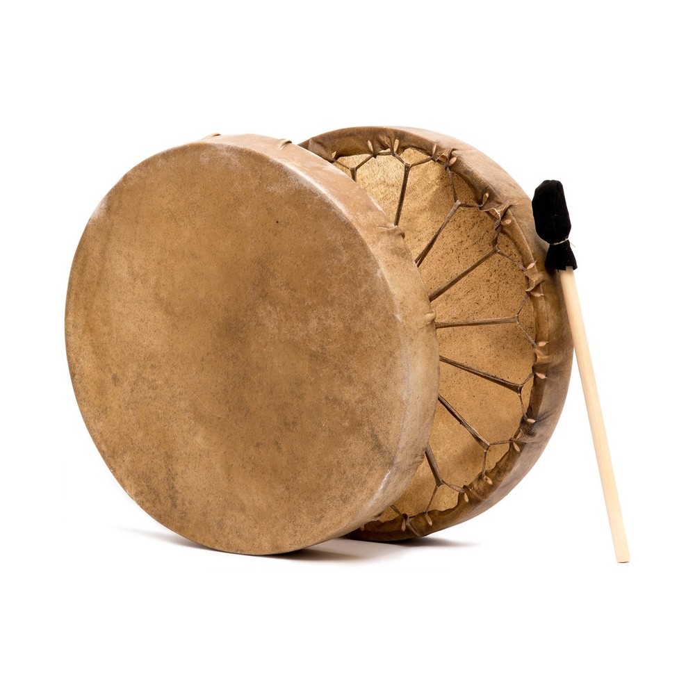 Native American Style 18 in. Elk Hide Frame Hand Drum