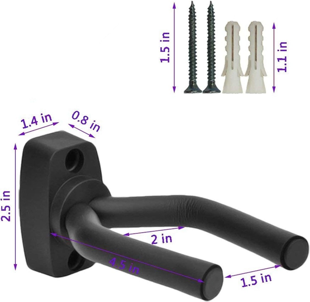 Guitar Hanger Wall Mount 4 Pack - Protect Your Instruments in Style